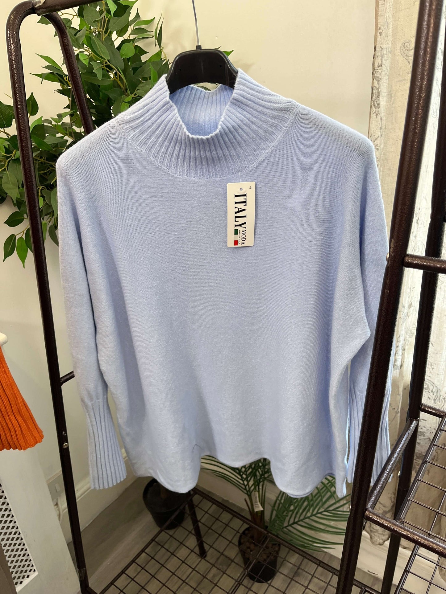 Tamara High Neck Ribbed Boxy Jumper