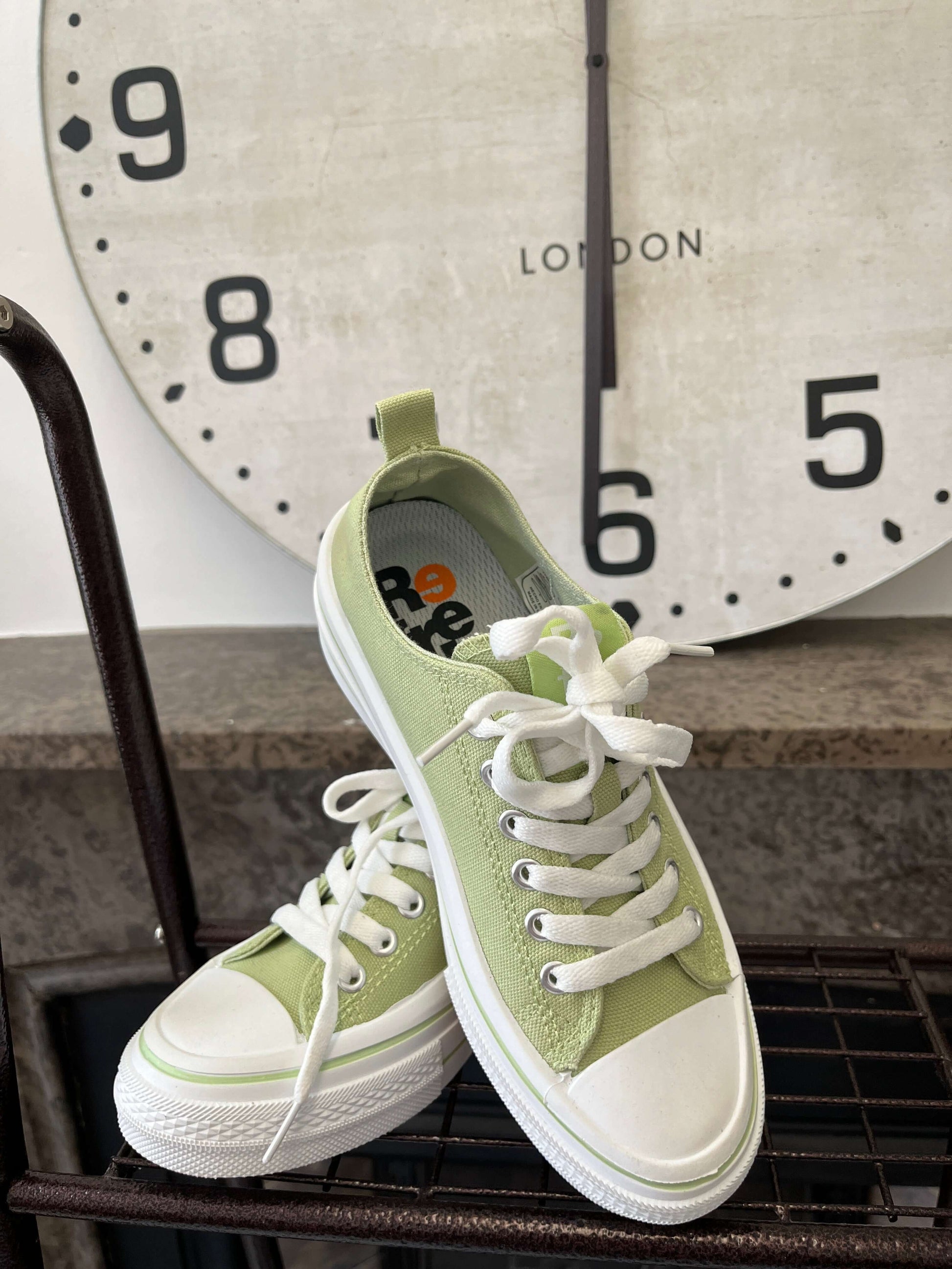 Refresh Aqua Green Chunky Canvas Trainers