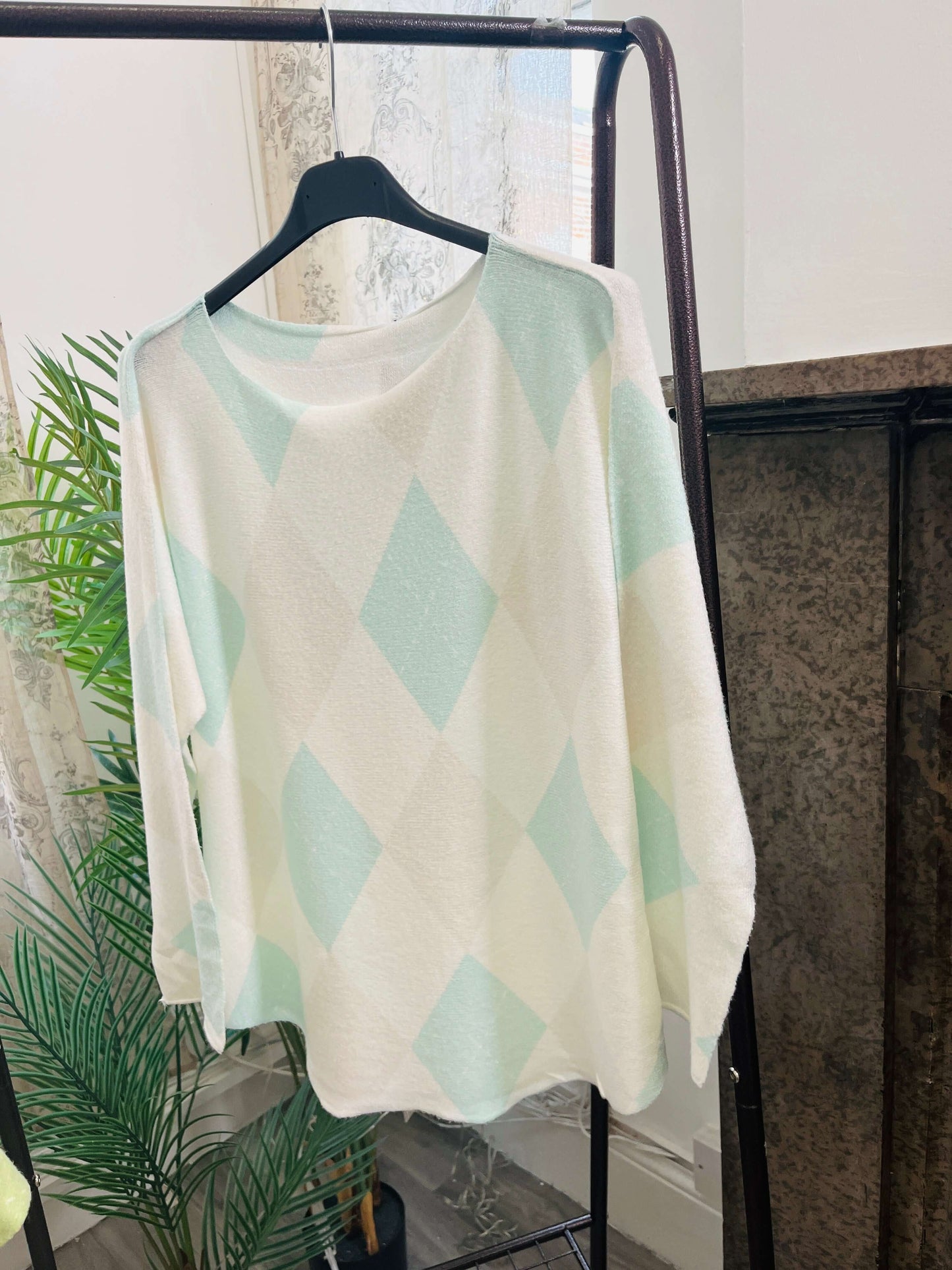 Pastel Argyle Super Soft Knit Jumper