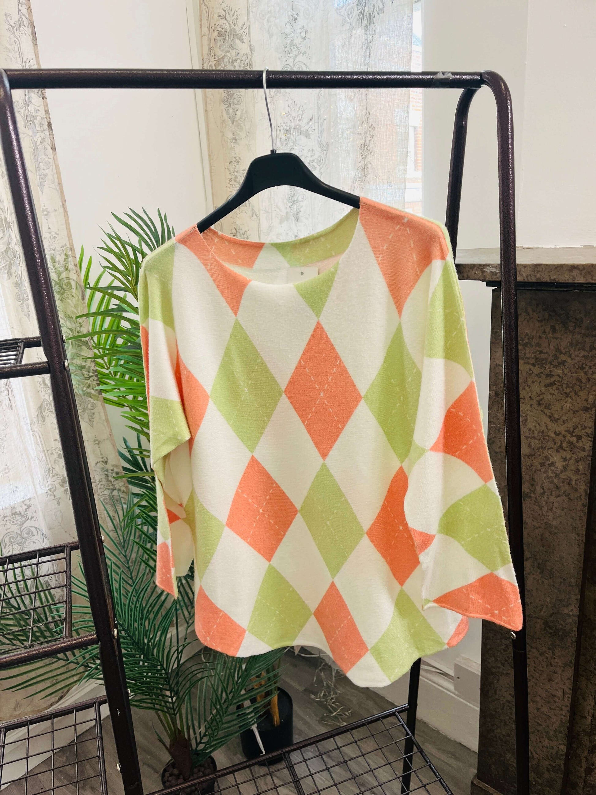 Pastel Argyle Super Soft Knit Jumper