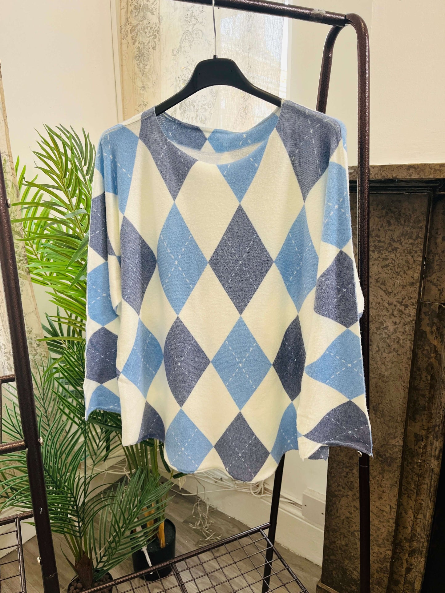 Pastel Argyle Super Soft Knit Jumper