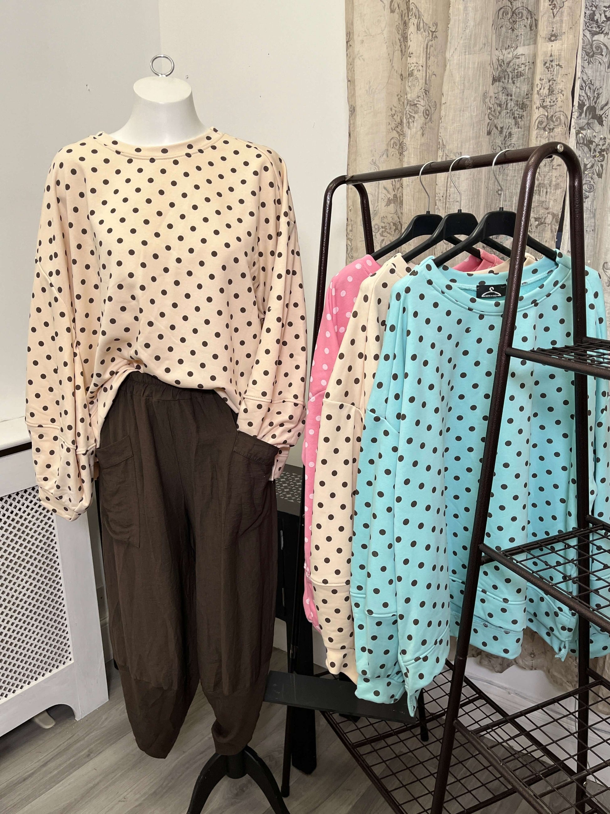 Ladies Cotton Spot Sweatshirt