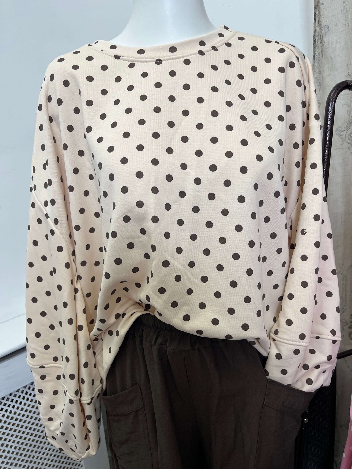 Ladies Cotton Spot Sweatshirt