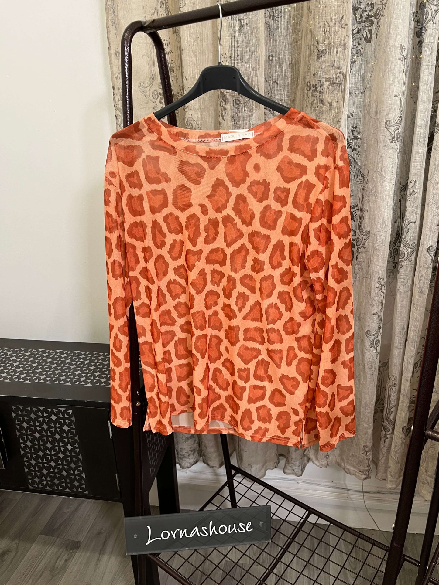 Orla Mesh Layering Top in Leopard