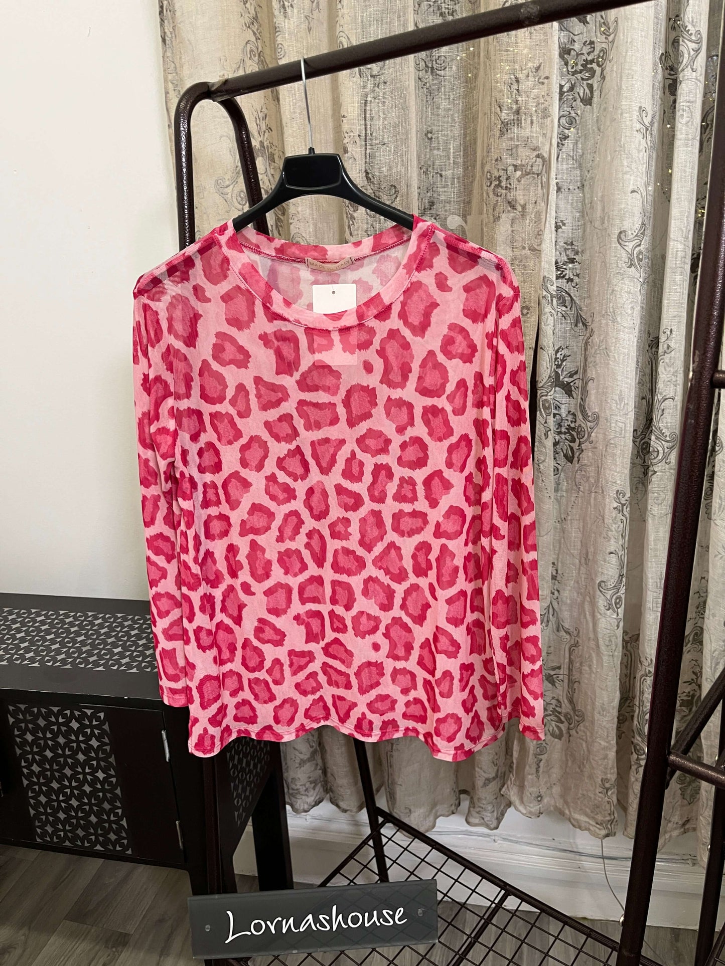 Orla Mesh Layering Top in Leopard