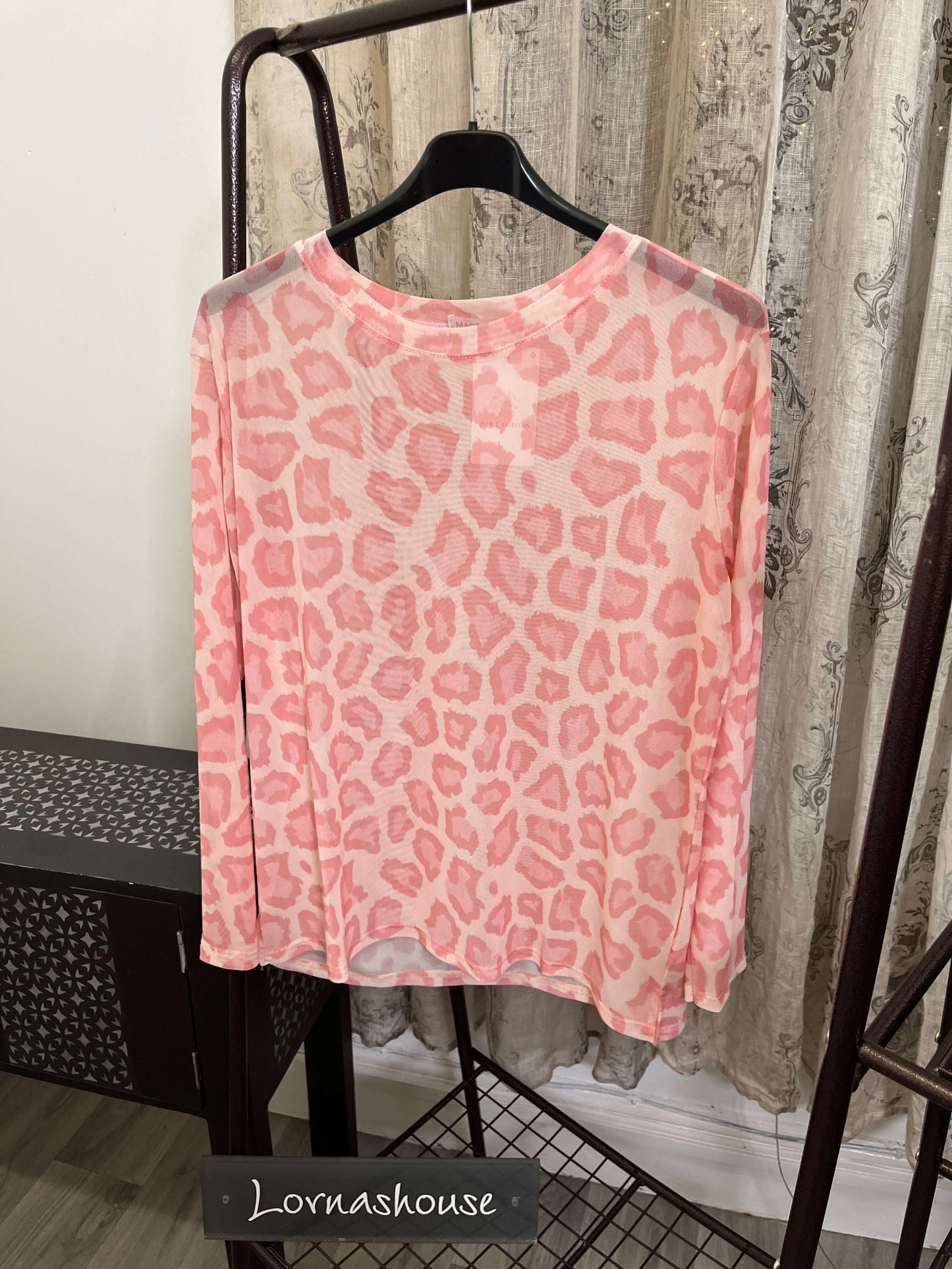 Orla Mesh Layering Top in Leopard