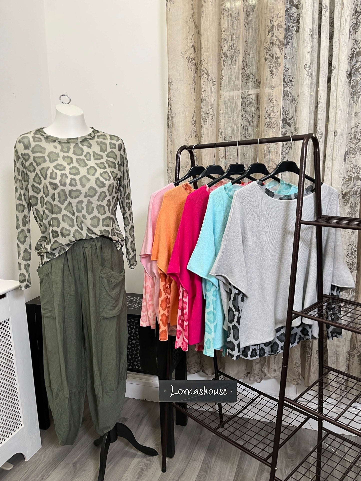 Orla Mesh Layering Top in Leopard