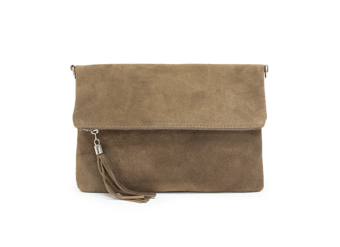Real Suede Folded Pouch Bag
