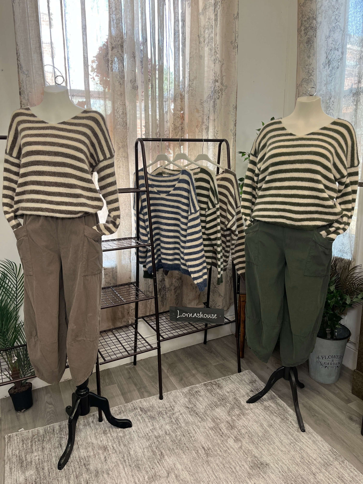Wendy V Neck Stripe Jumper