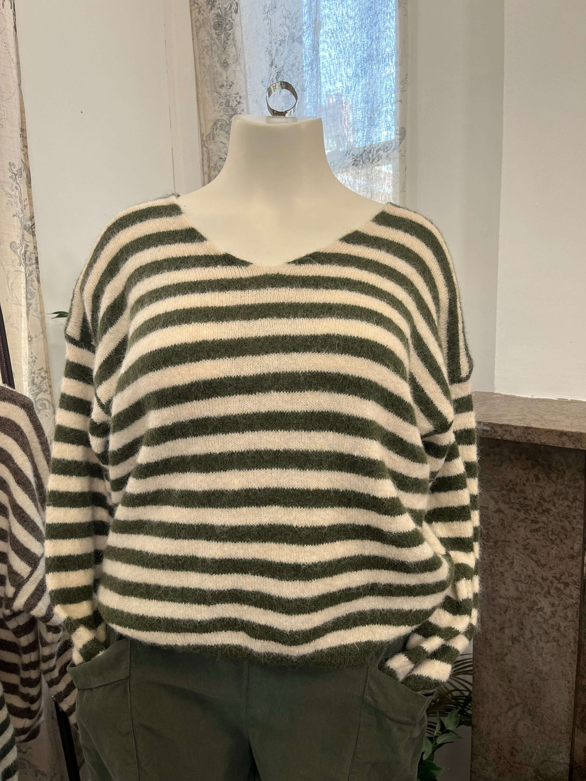 Wendy V Neck Stripe Jumper