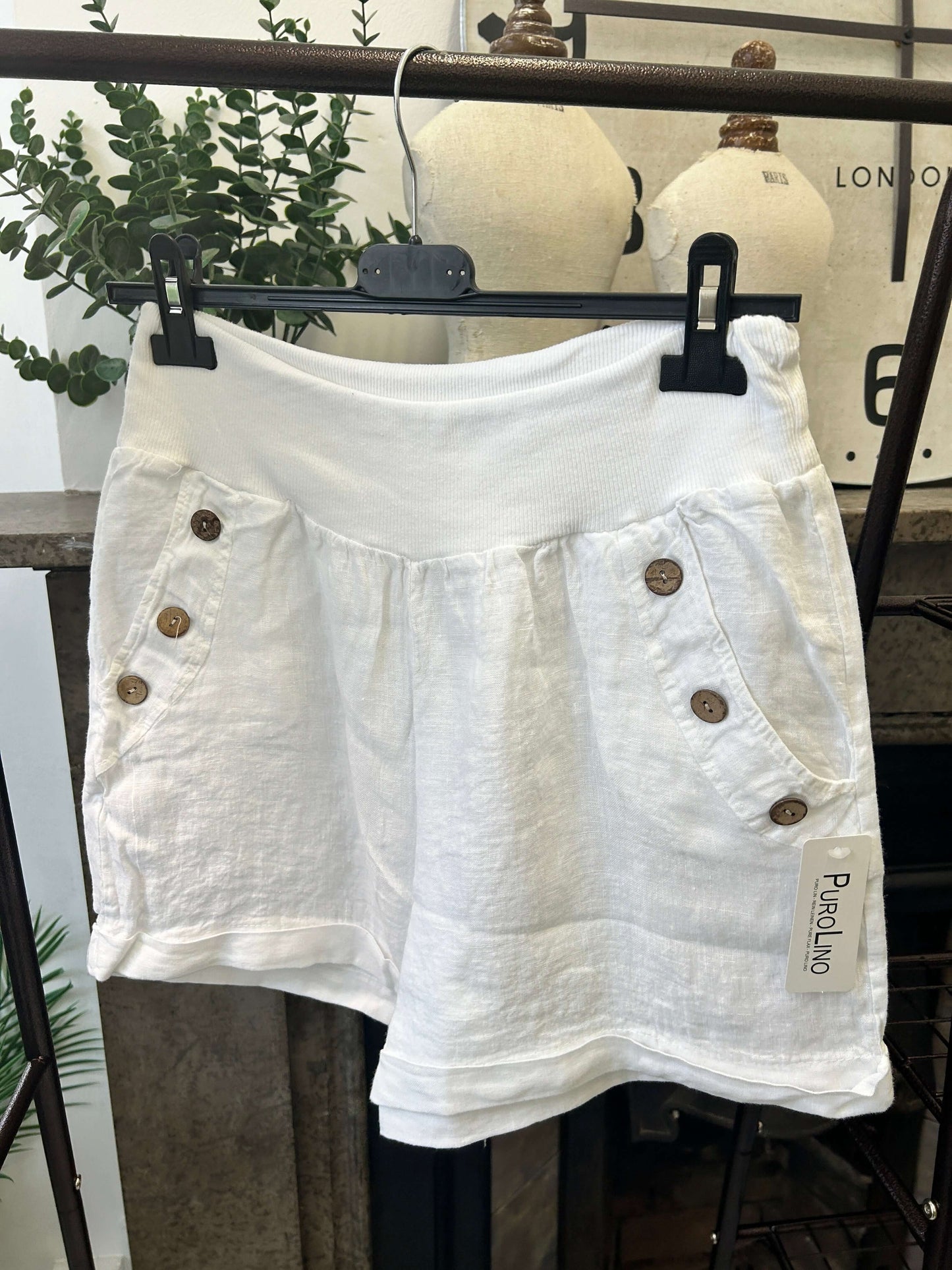 Made in Italy Linen Shorts - Large