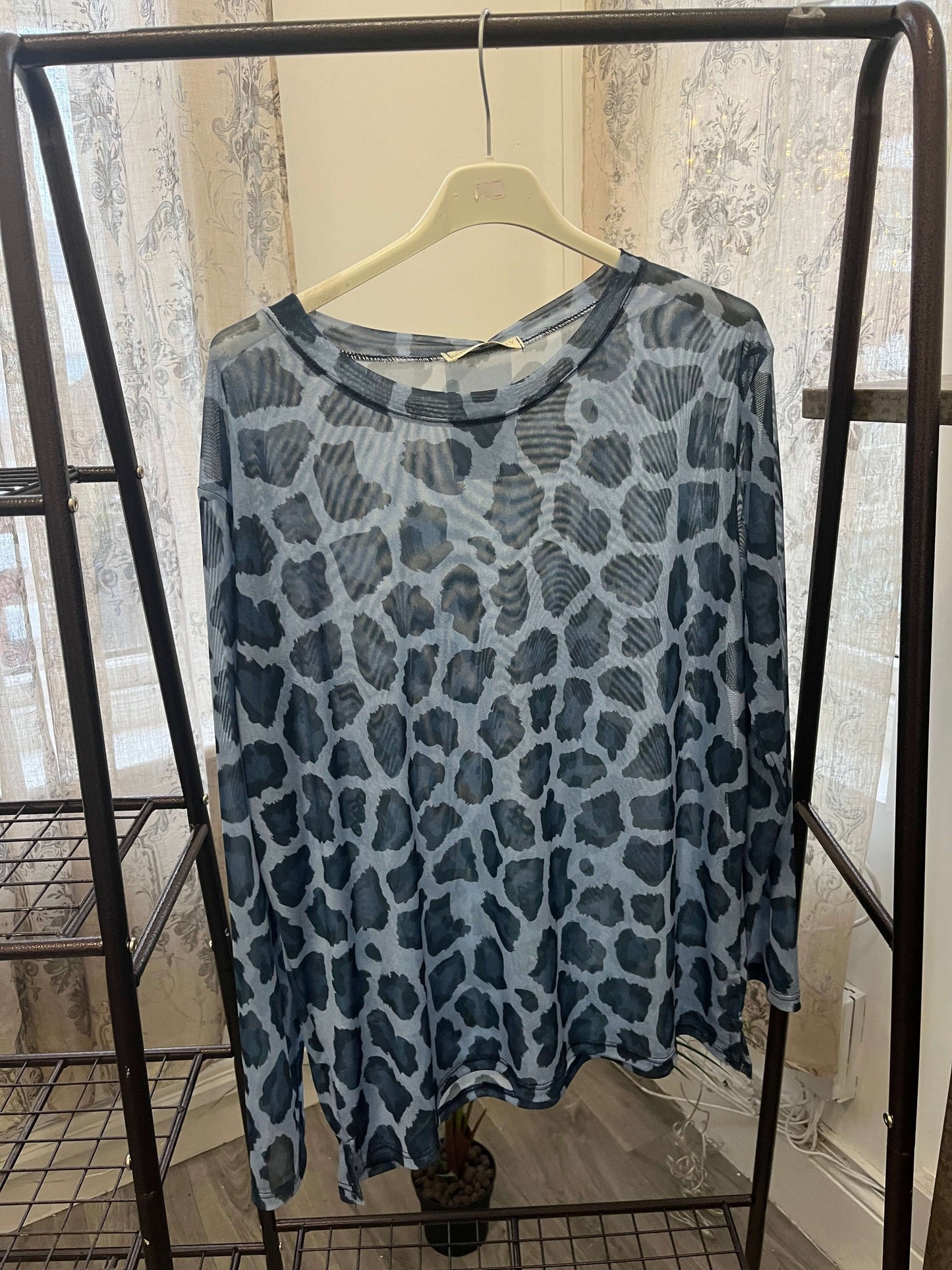 Orla Mesh Layering Top in Leopard