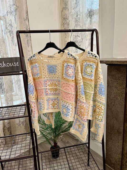 Patchwork Crochet Layering Top