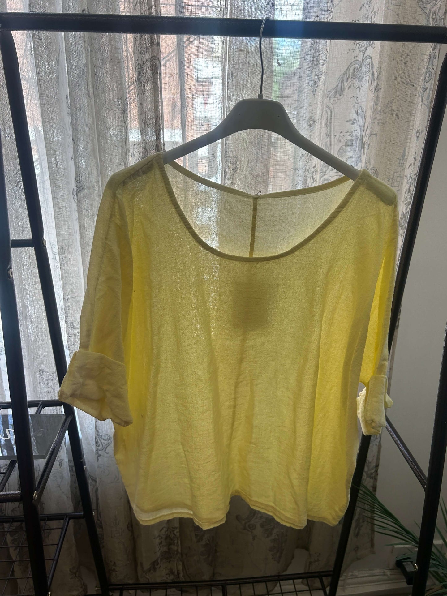 Casual Round Neck Linen Top