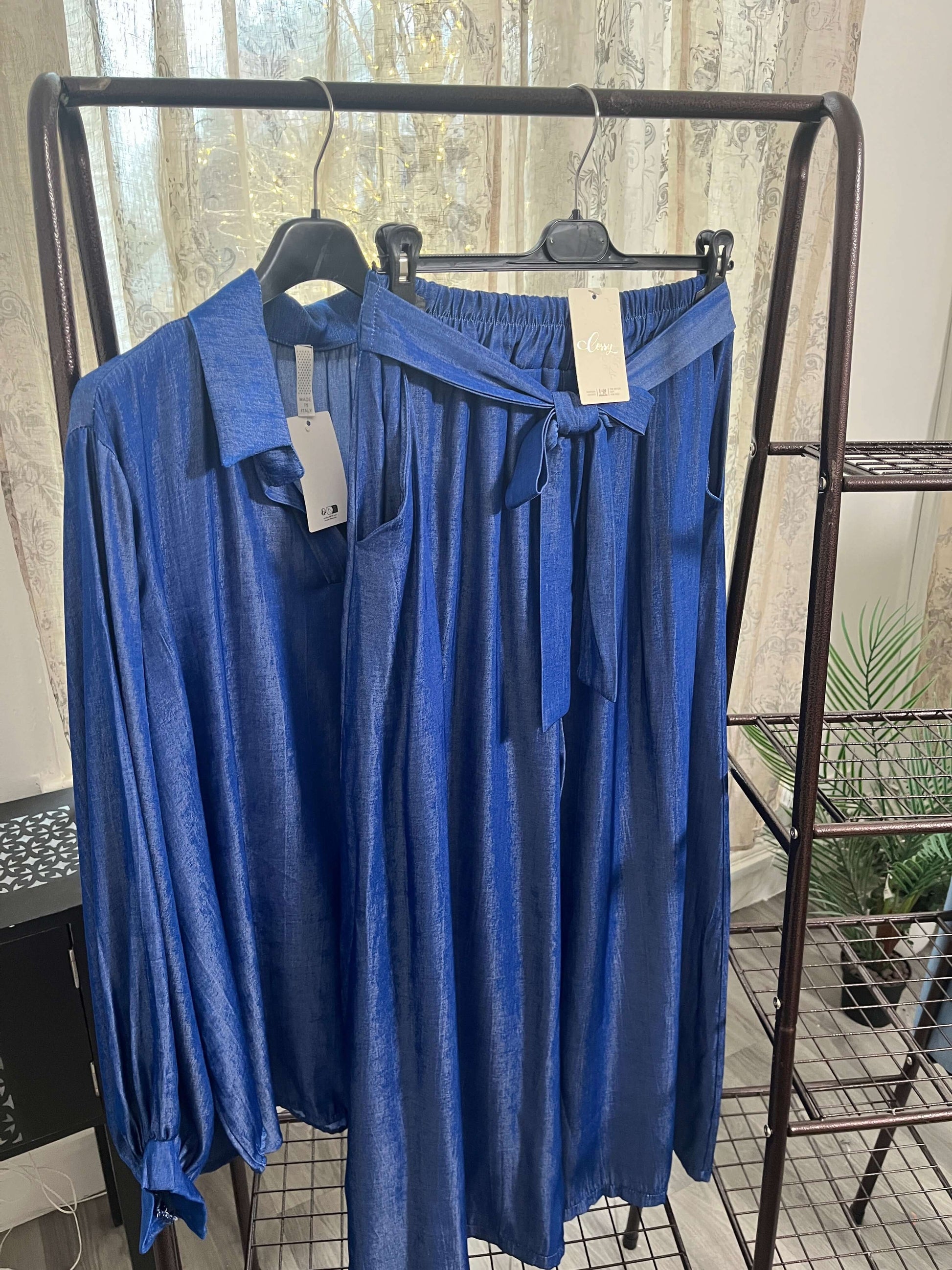 Chambray Shirt & Palazzo Trouser Set