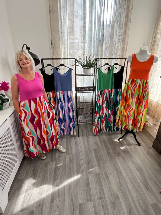 Romana Wave Detail Maxi Sundress