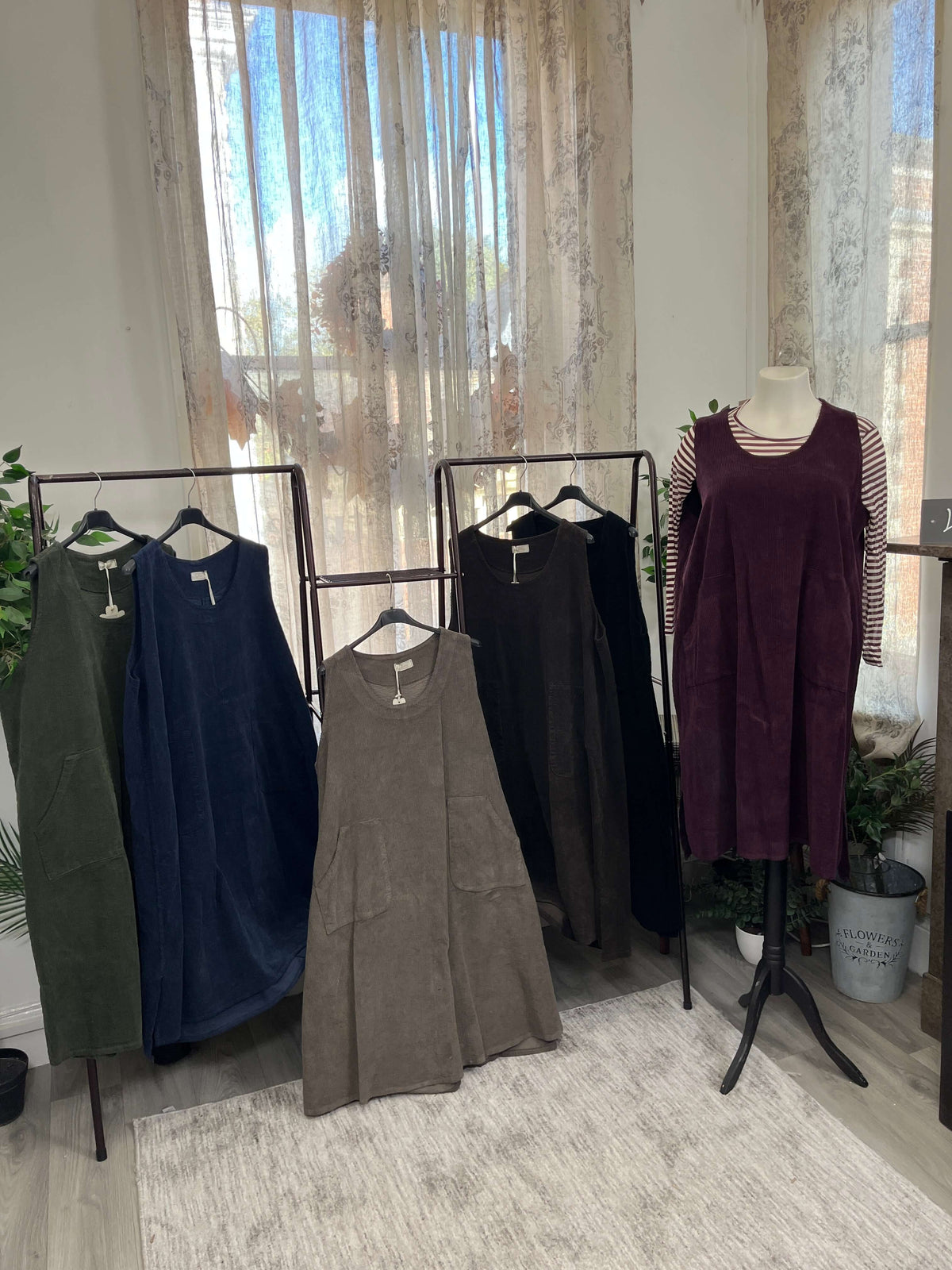 Jumbo Cord Pinafore Dress
