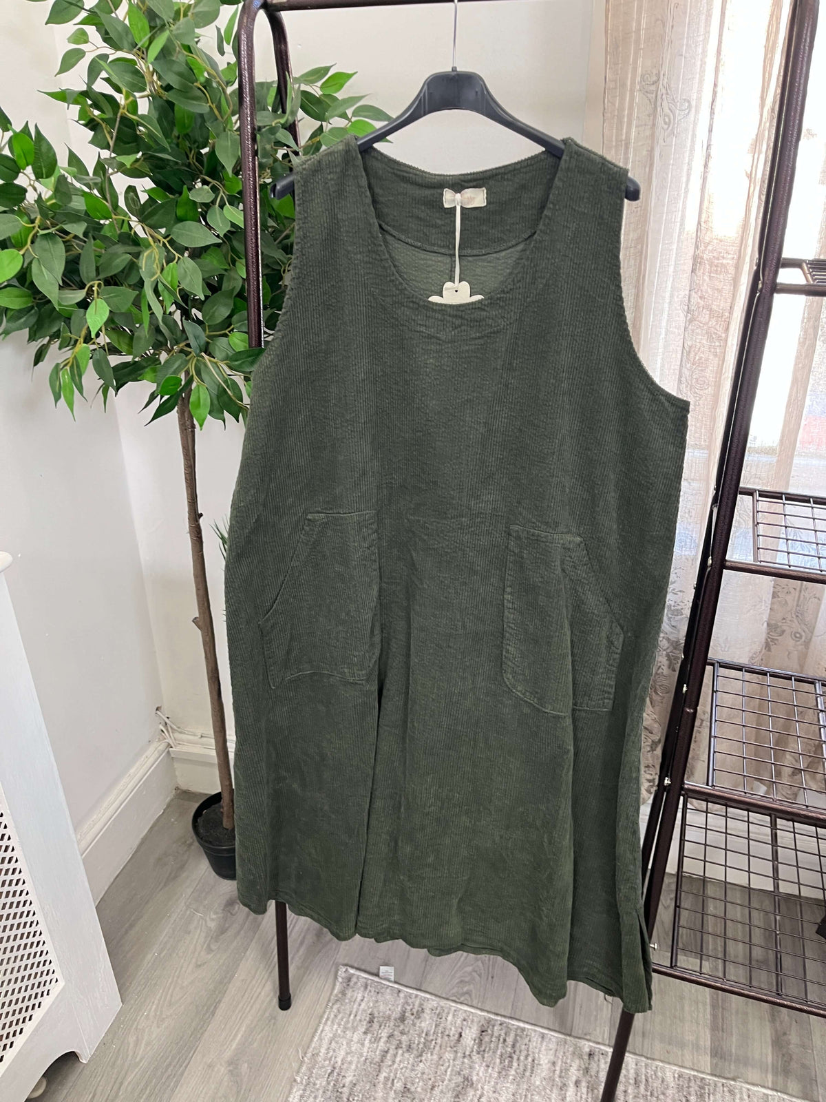Jumbo Cord Pinafore Dress