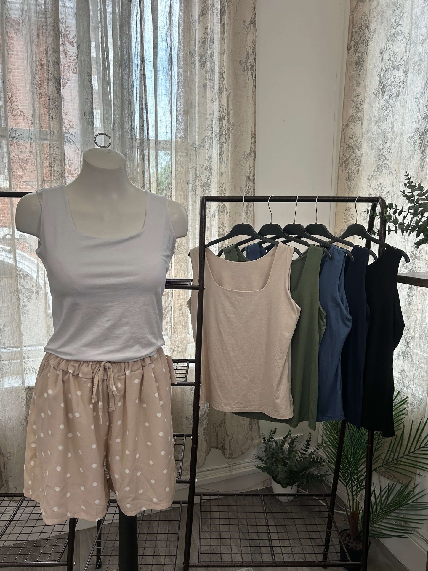 Square Neck Double Lined Vest Top