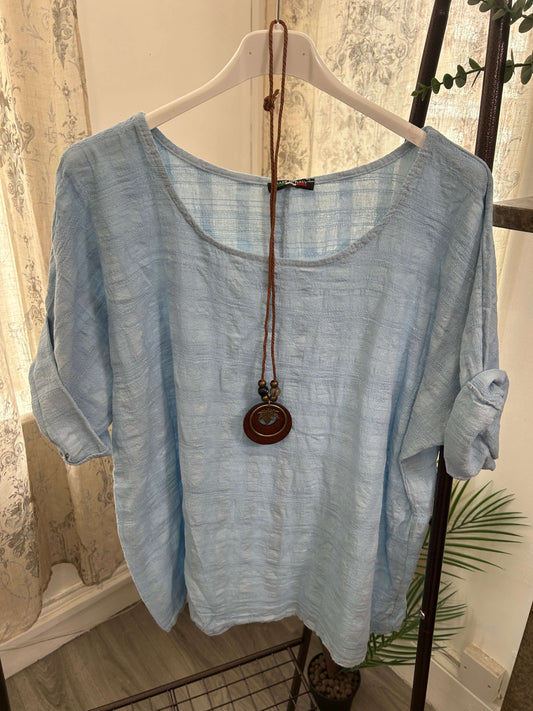 Sofia Stripe Weave Box Top With Necklace