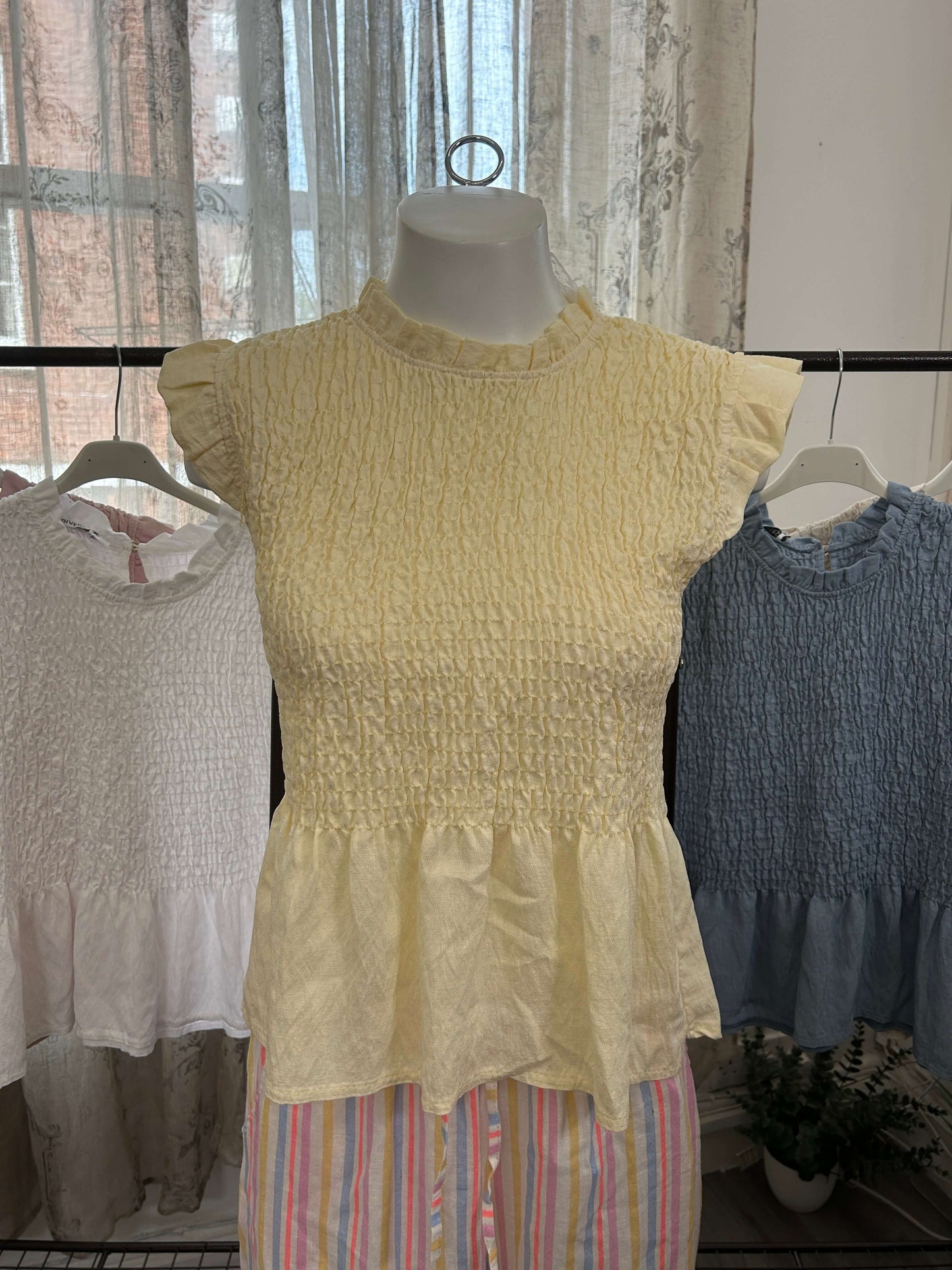 Tatiana Shirred Frill Detail Tank Top