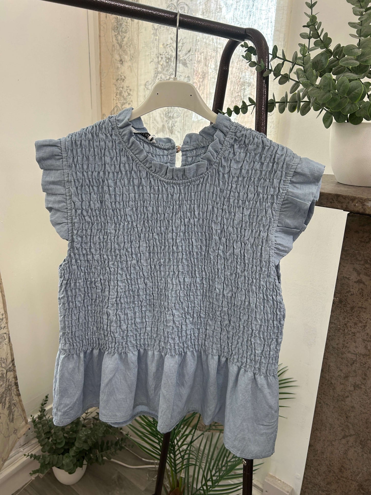 Tatiana Shirred Frill Detail Tank Top