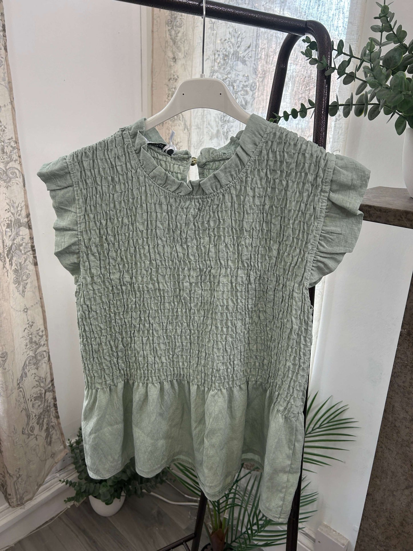 Tatiana Shirred Frill Detail Tank Top
