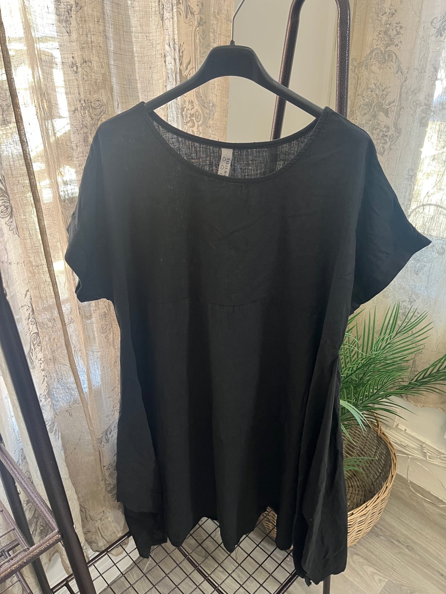 Linen Lagenlook Swing Tunic Dress