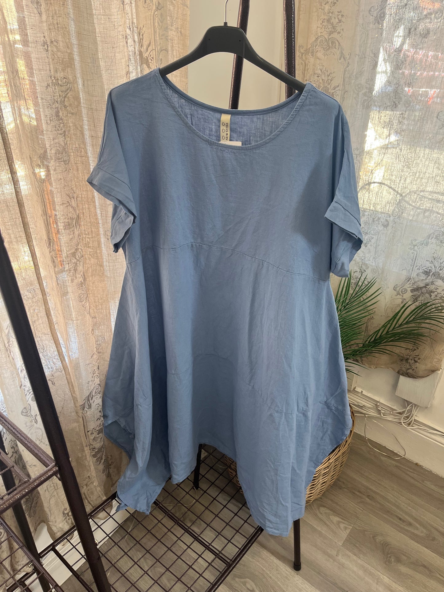 Linen Lagenlook Swing Tunic Dress