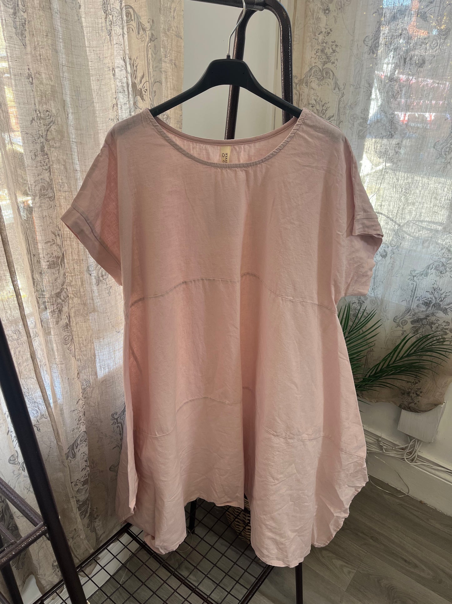 Linen Lagenlook Swing Tunic Dress