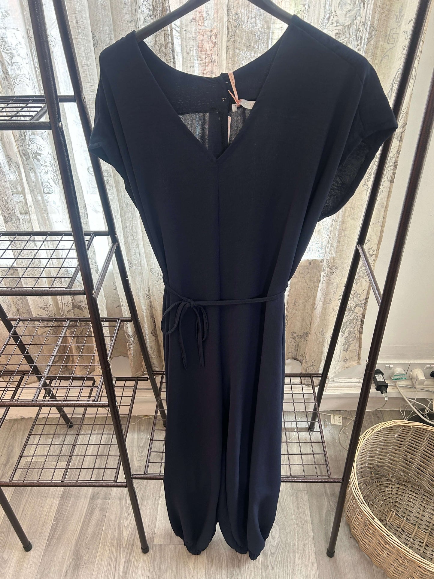 Charmaine Parachute V Neck Tie Waist Jumpsuit
