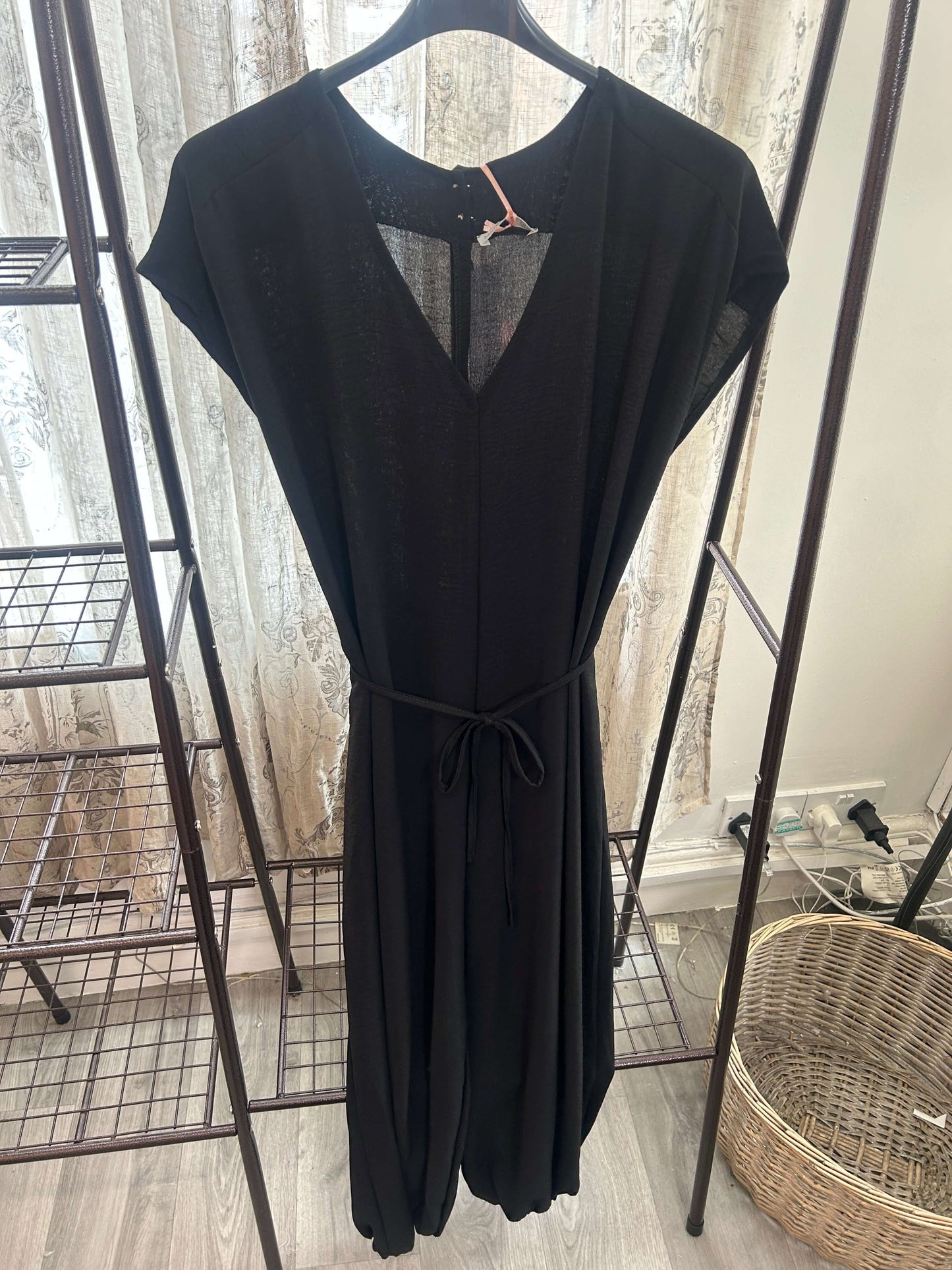 Charmaine Parachute V Neck Tie Waist Jumpsuit