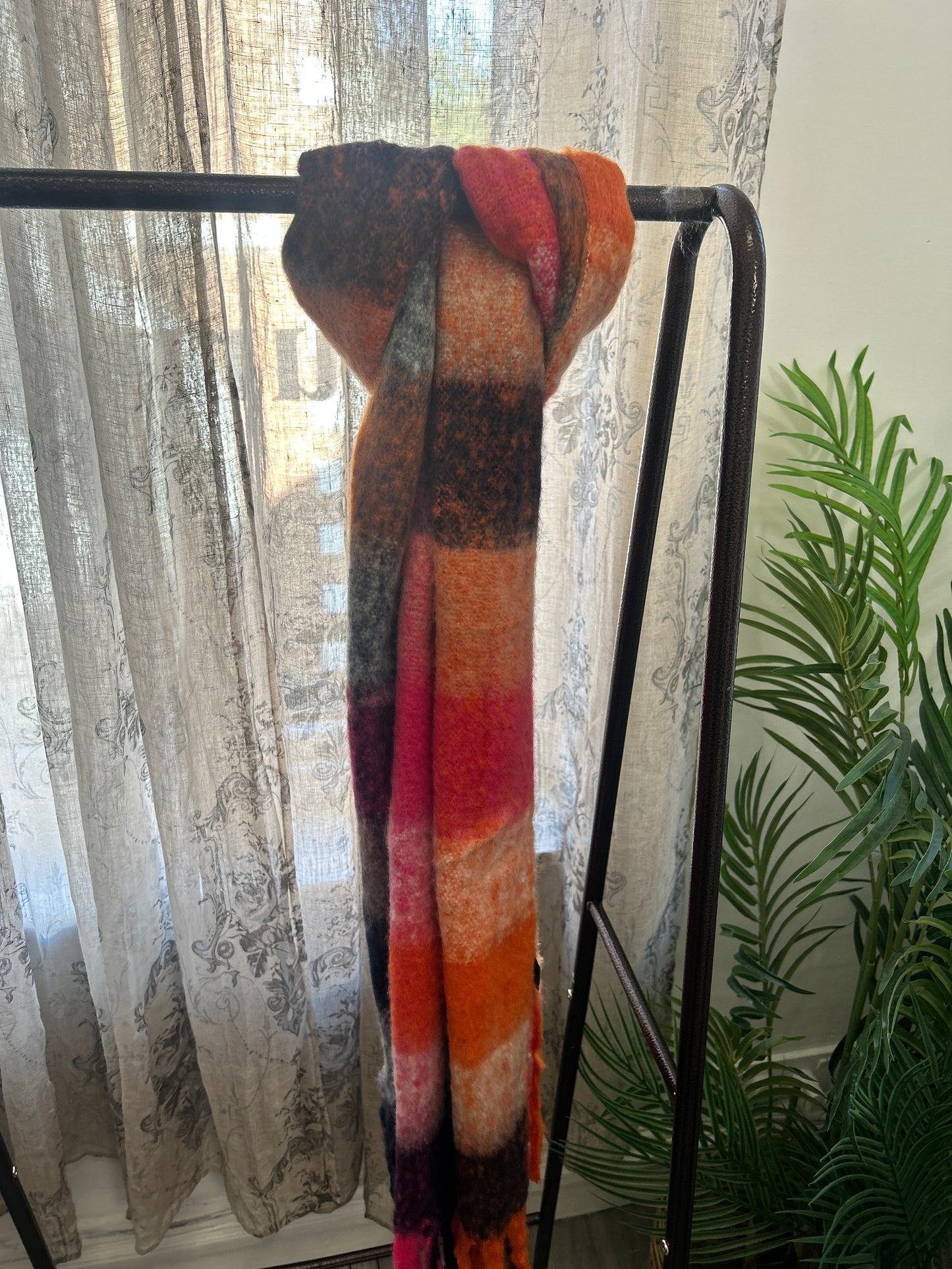 Multicoloured Wool Blend Blanket Scarves