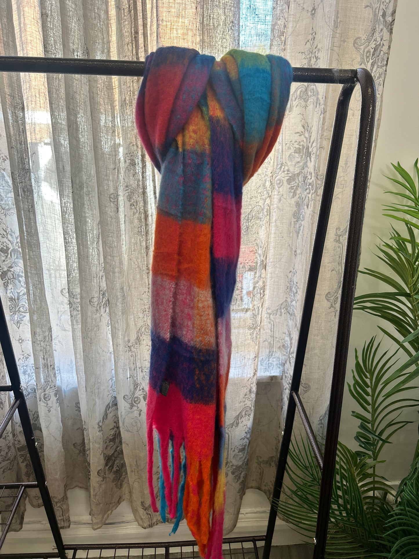 Multicoloured Wool Blend Blanket Scarves