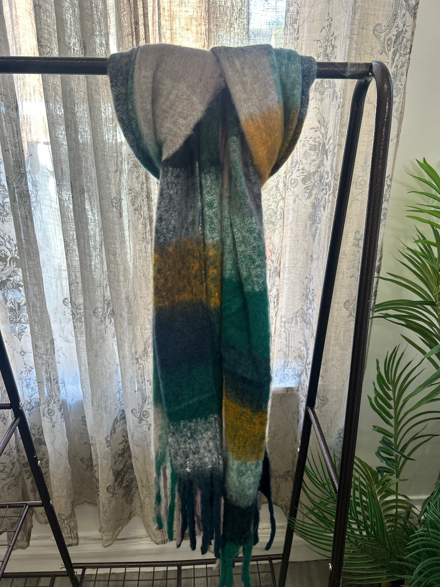 Multicoloured Wool Blend Blanket Scarves