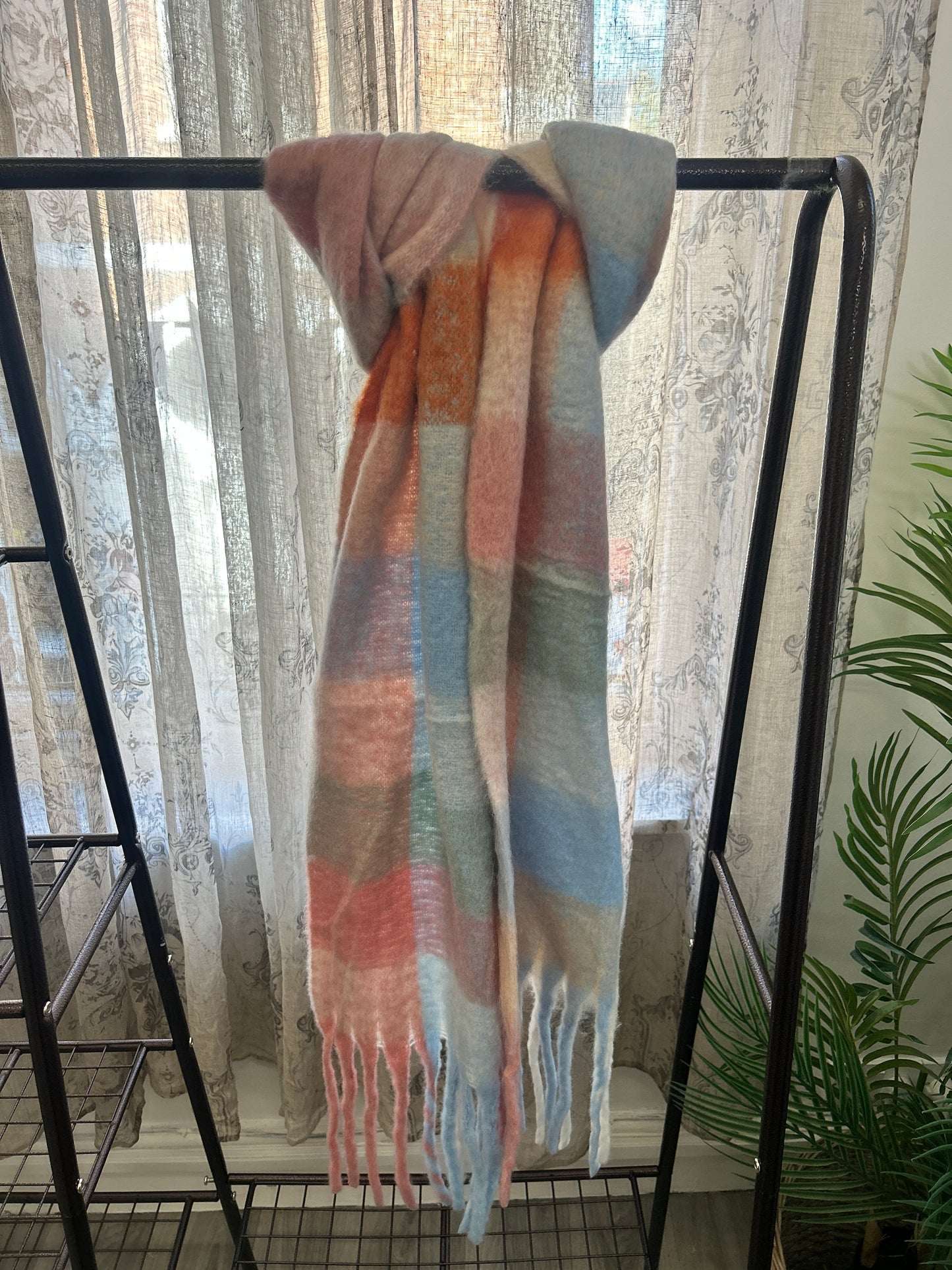 Multicoloured Wool Blend Blanket Scarves