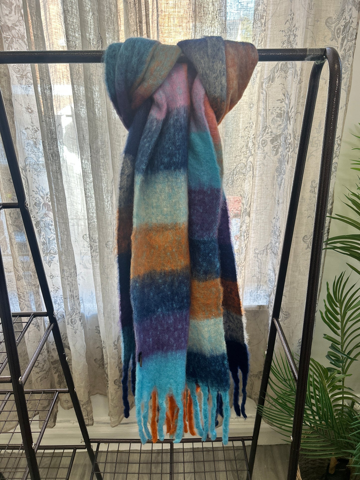 Multicoloured Wool Blend Blanket Scarves