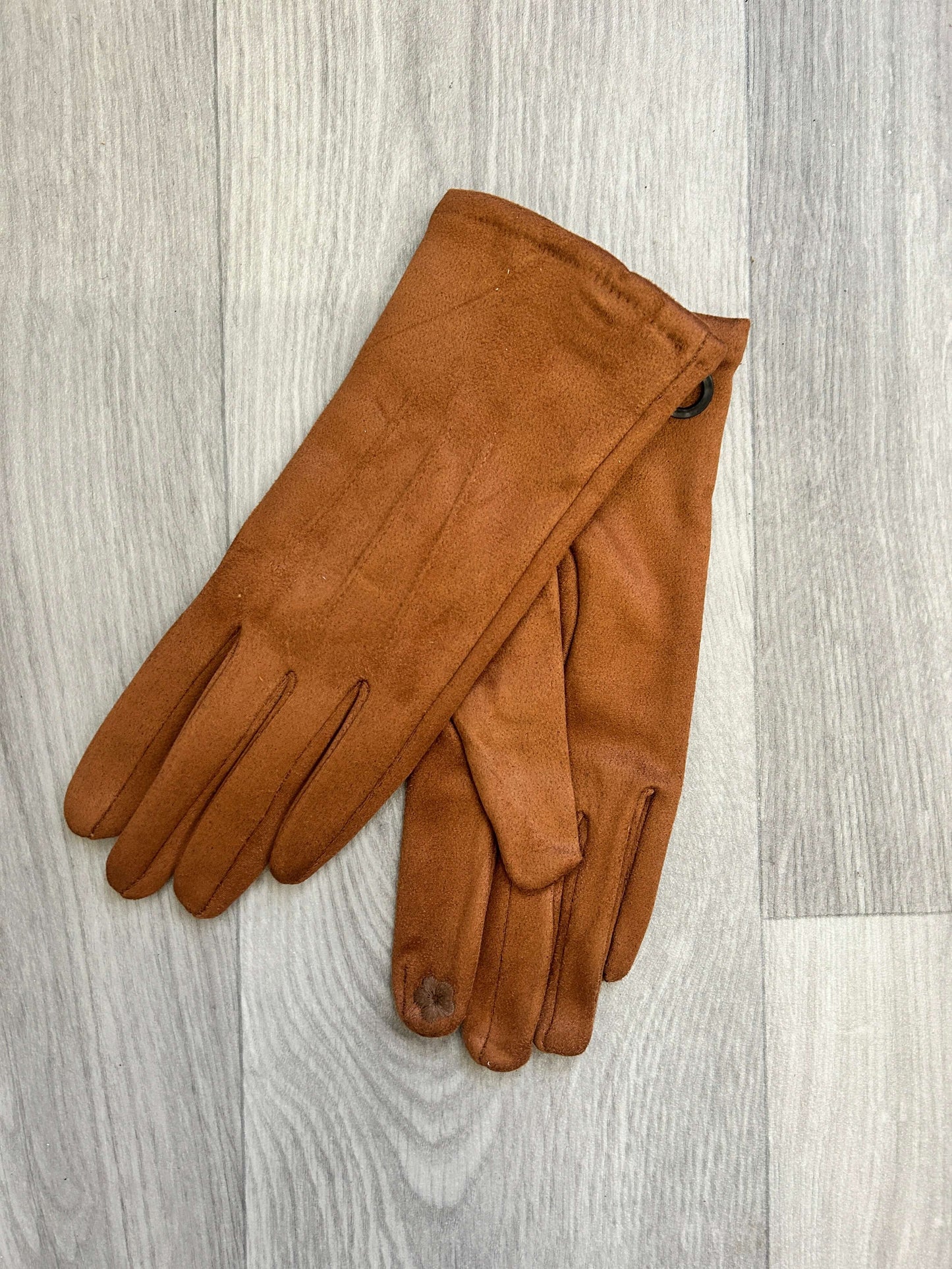 Faux Suede Streamline Neat Gloves