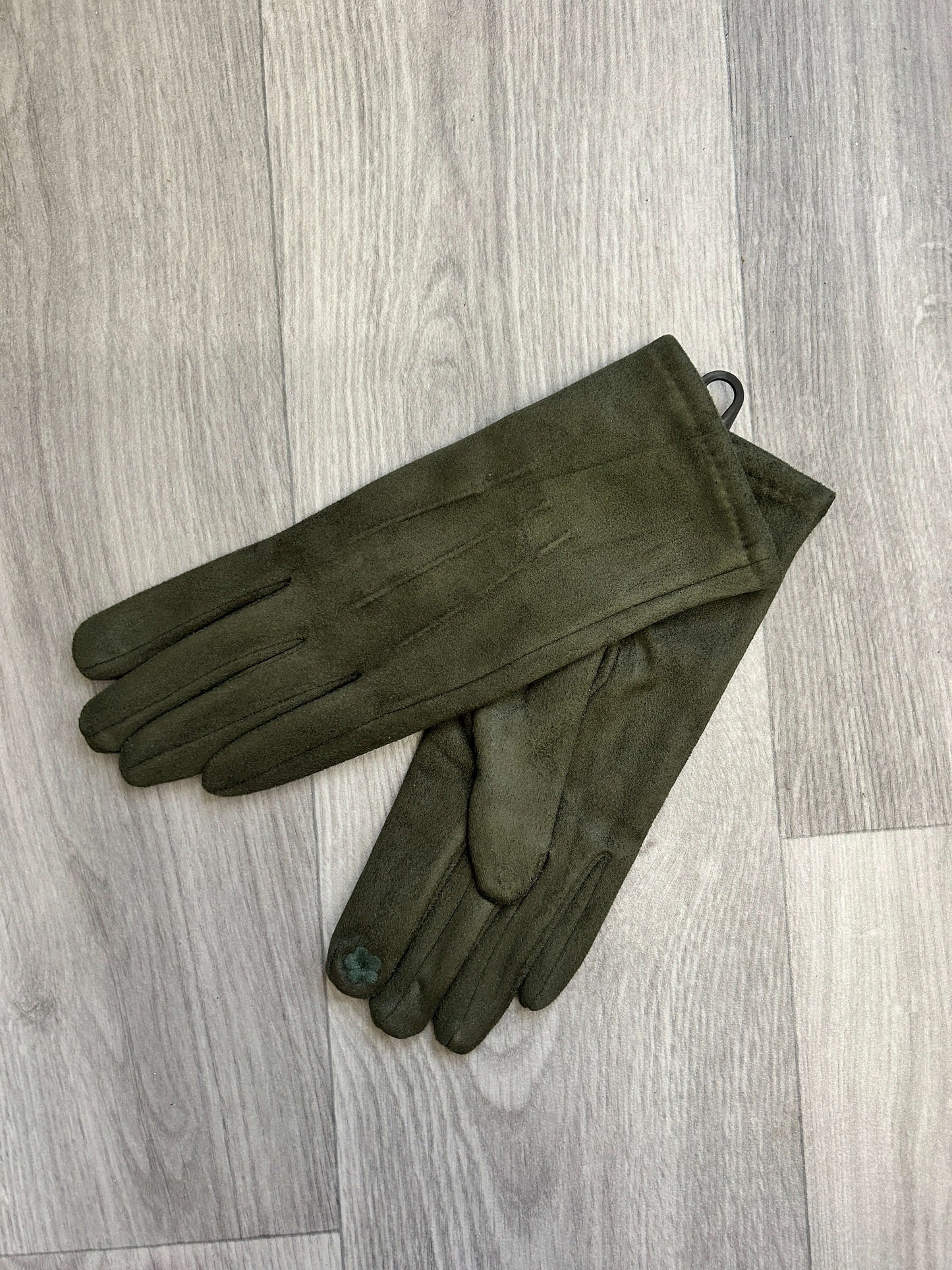 Faux Suede Streamline Neat Gloves