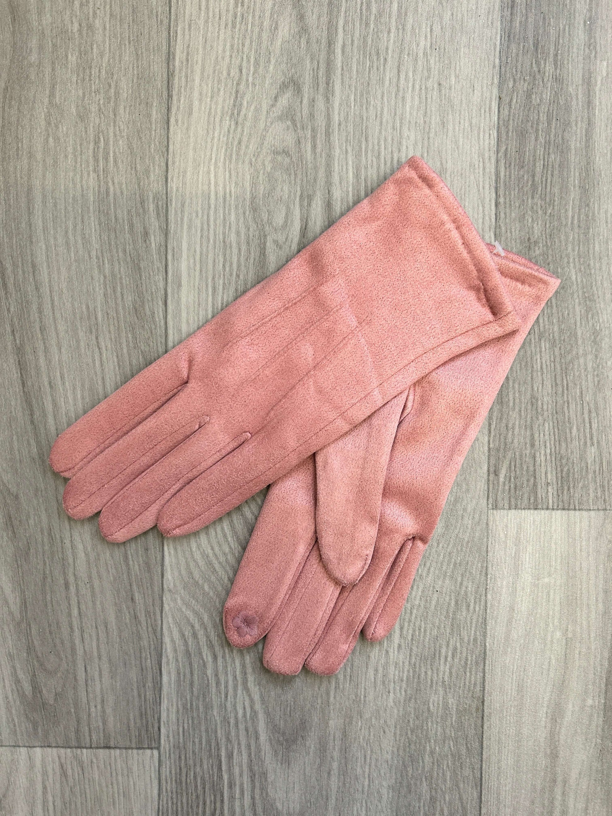 Faux Suede Streamline Neat Gloves