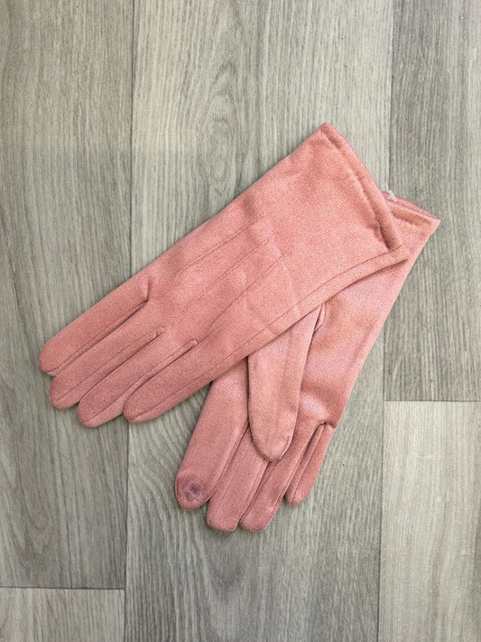 Faux Suede Streamline Neat Gloves