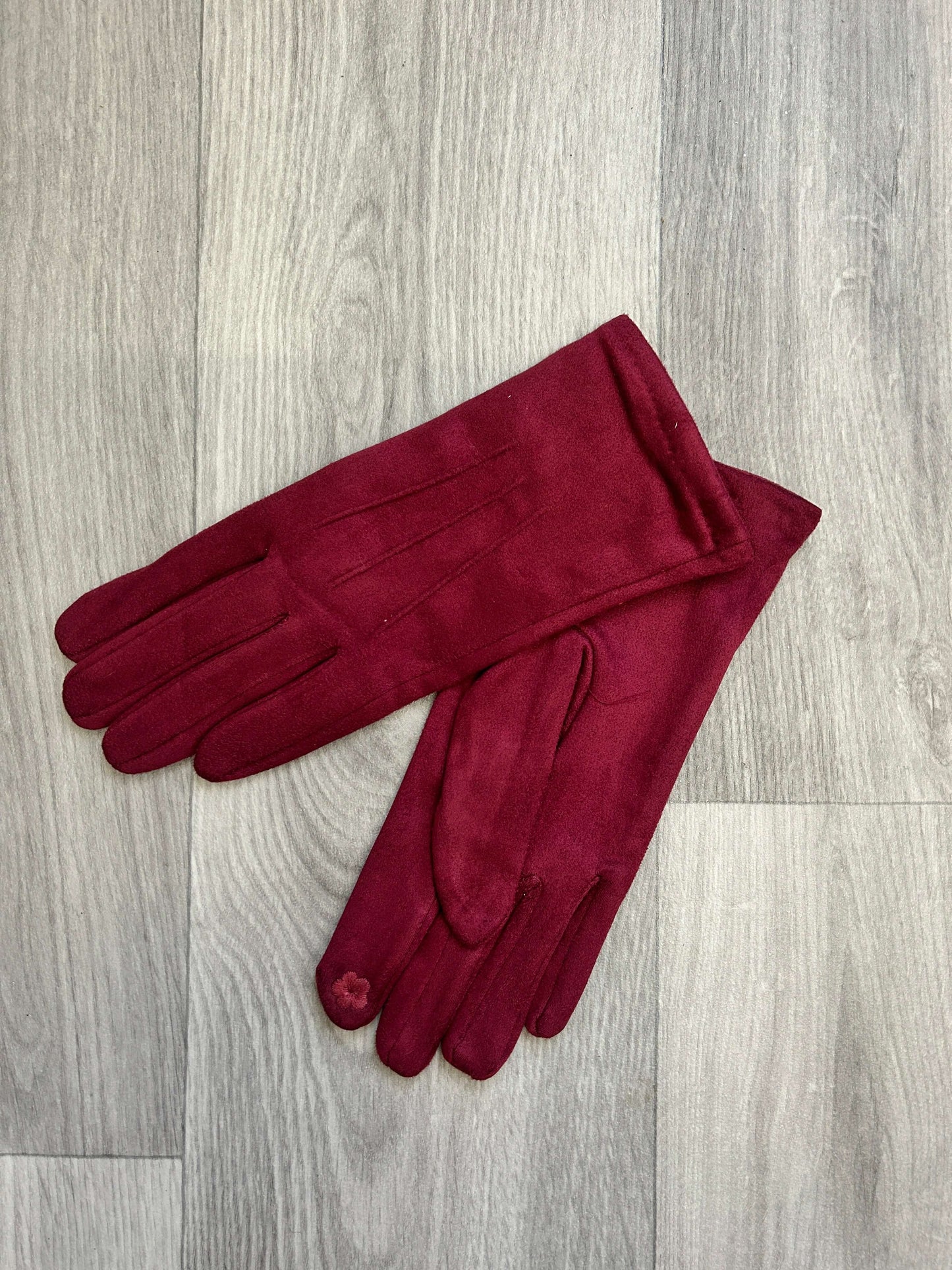 Faux Suede Streamline Neat Gloves