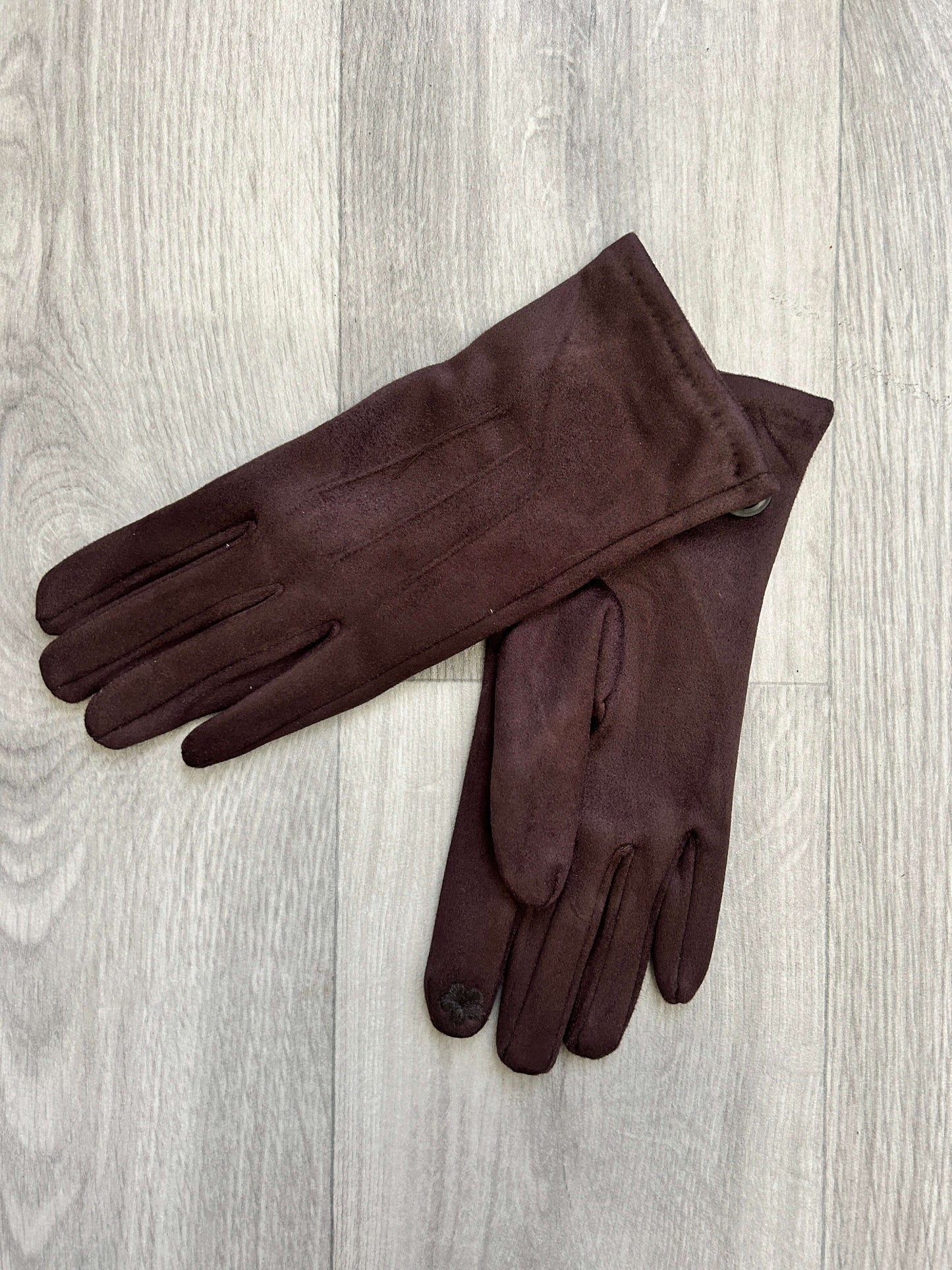 Faux Suede Streamline Neat Gloves