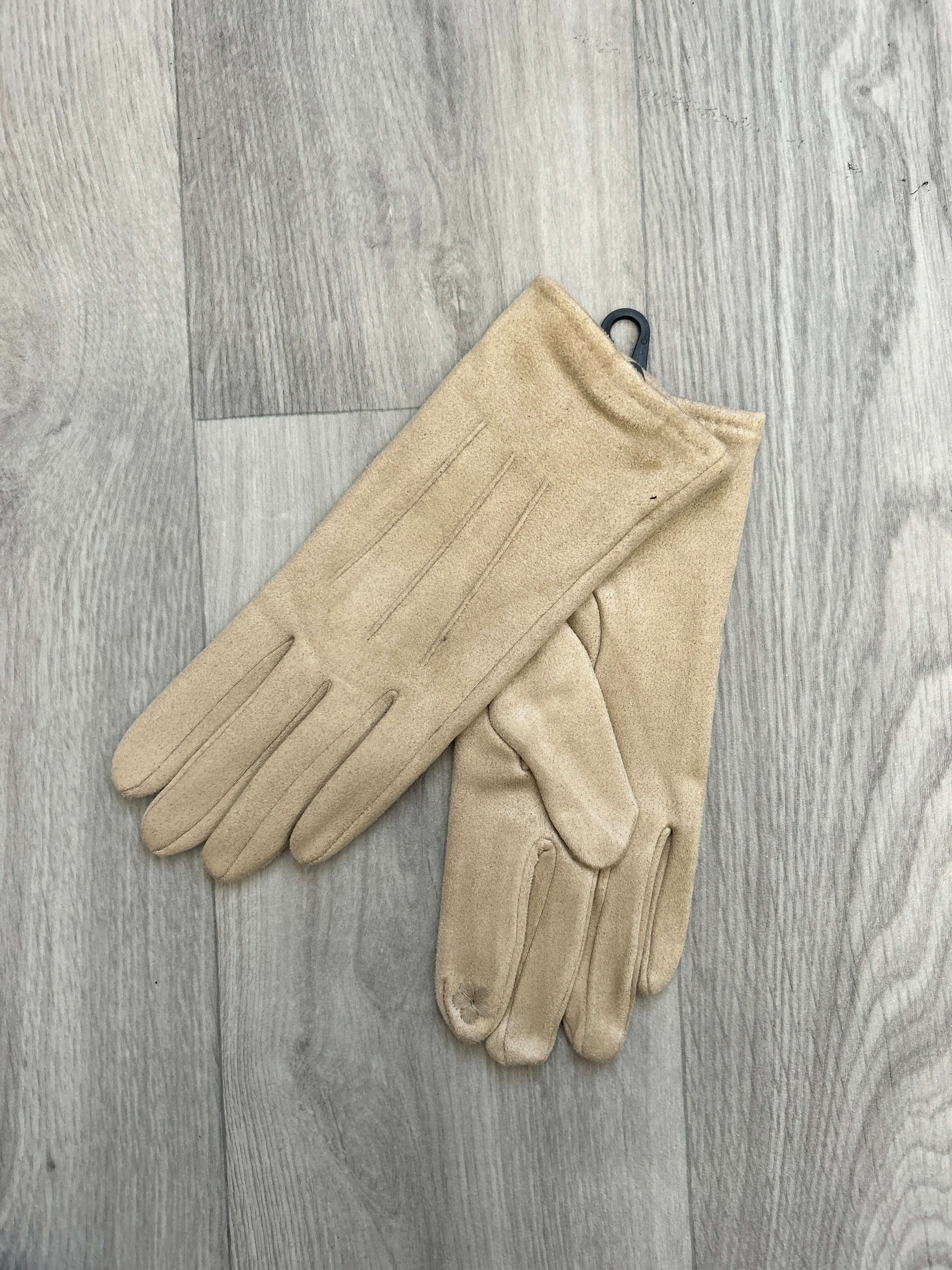 Faux Suede Streamline Neat Gloves