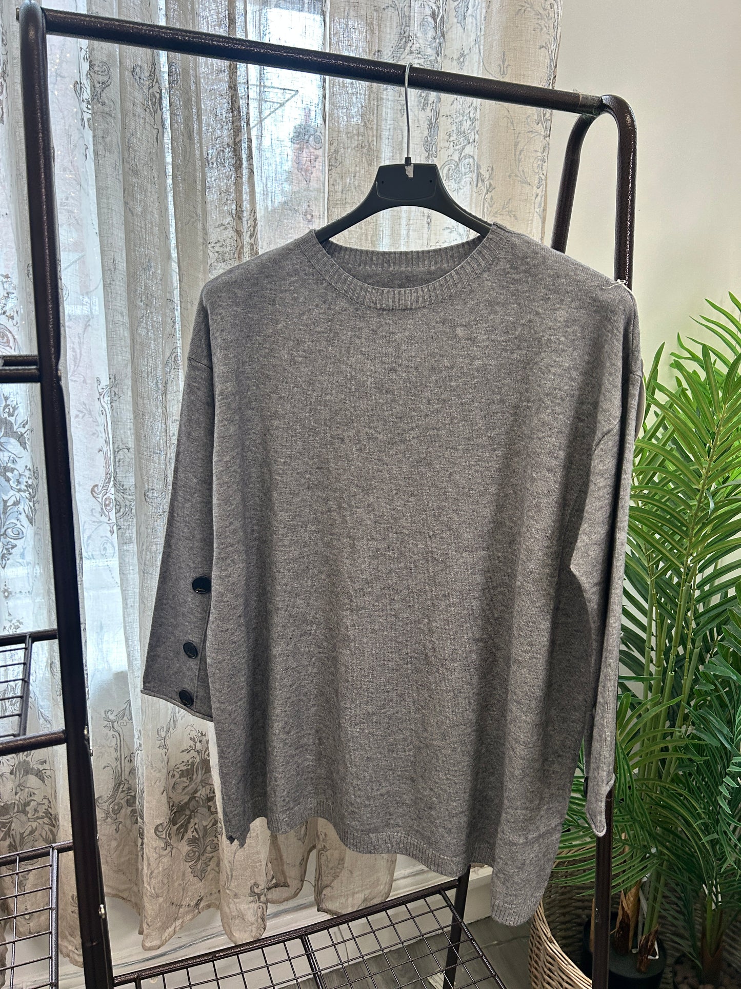 Stylish Button Sleeve Jumper