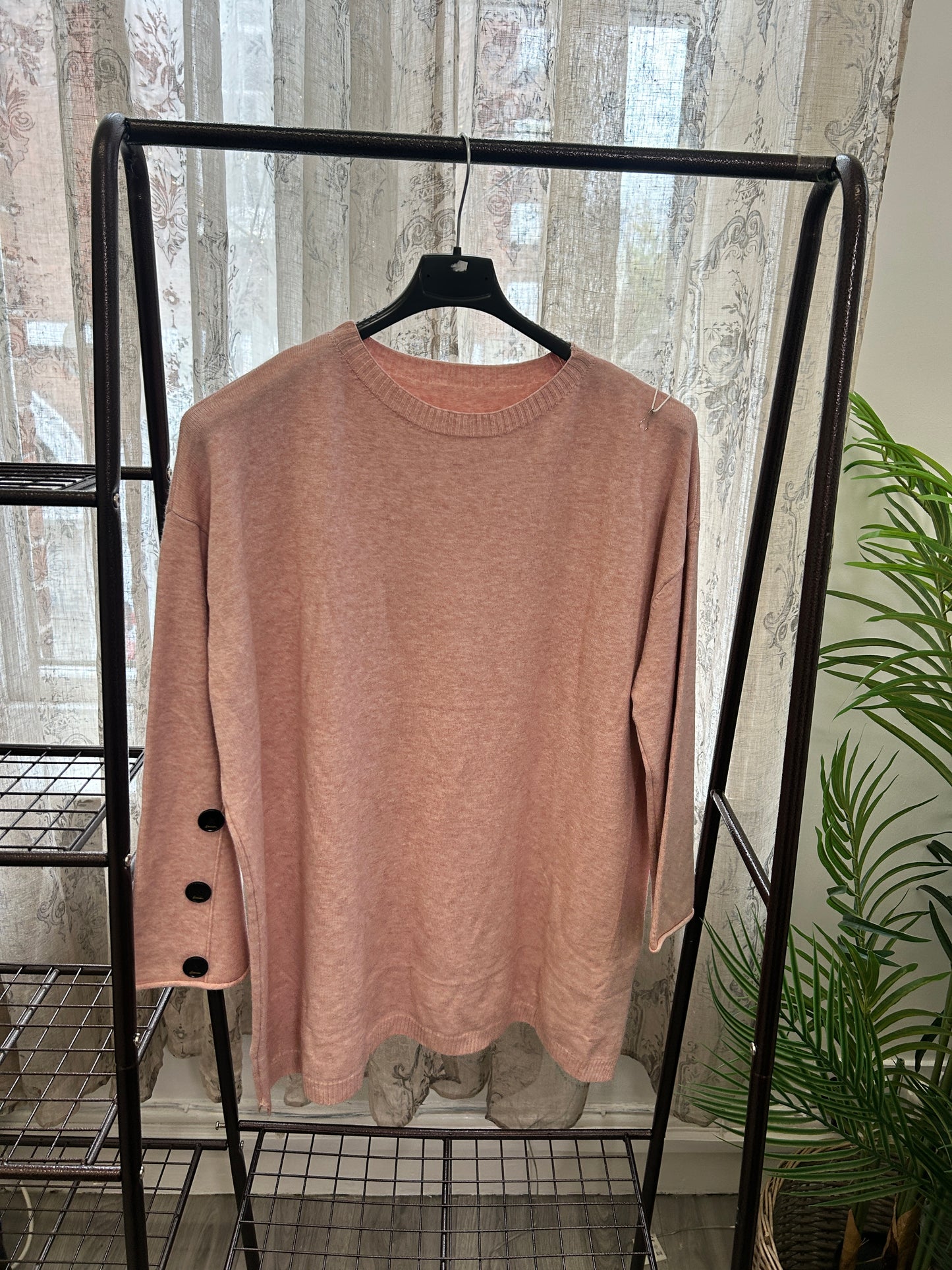 Stylish Button Sleeve Jumper