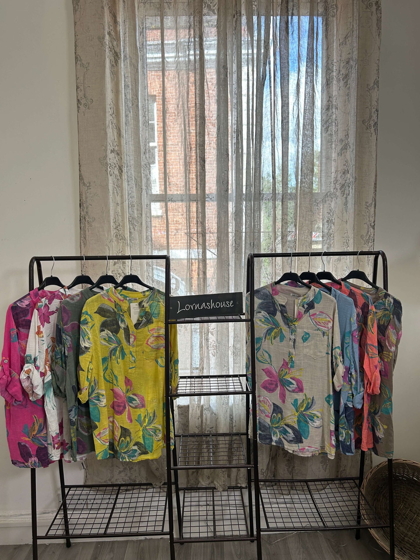 Casual 3 Button Blouse - Funky Tropical