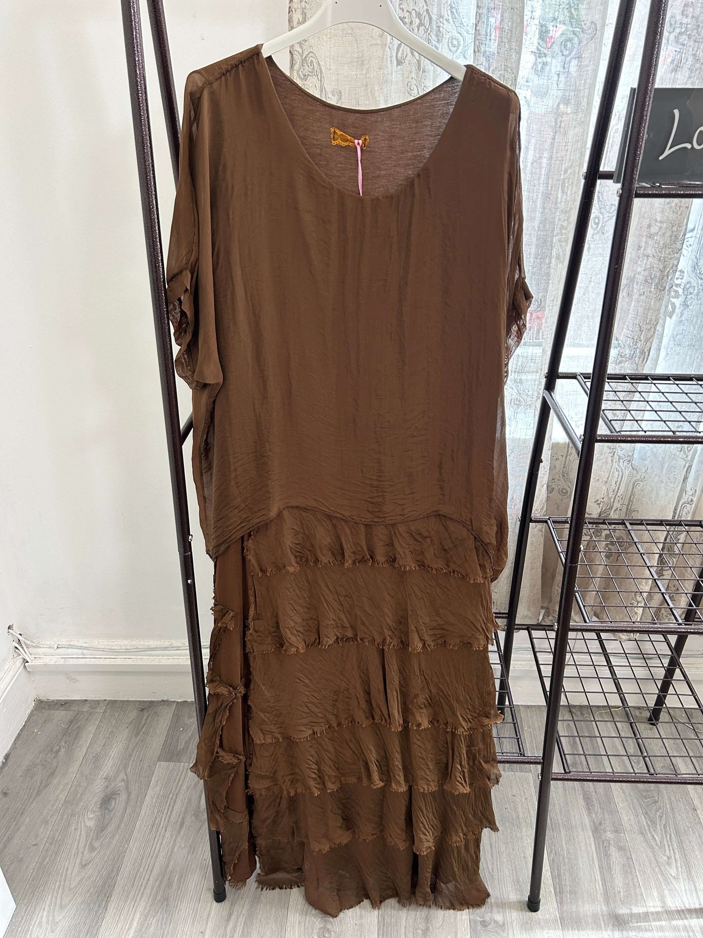 Saskia Silk Look Tiered Dress