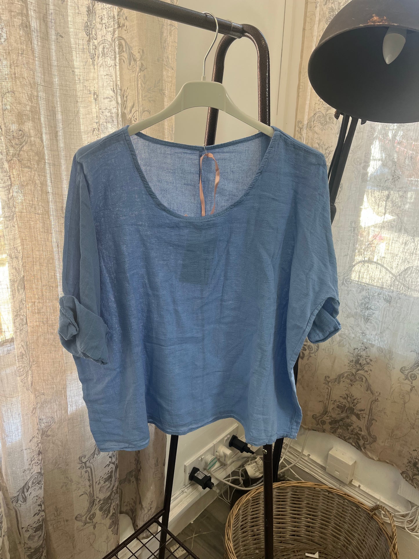 Casual Round Neck Linen Top