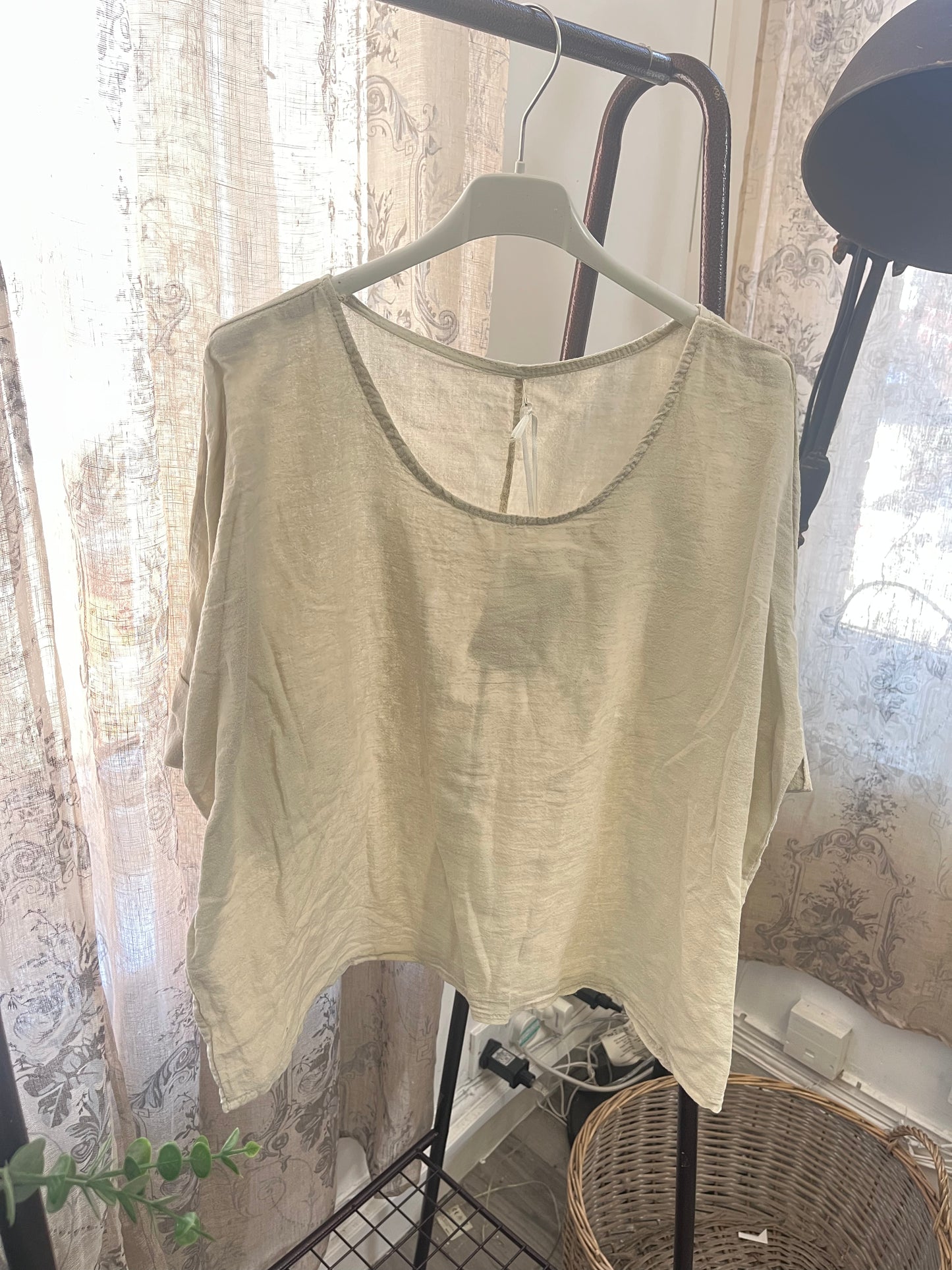 Casual Round Neck Linen Top